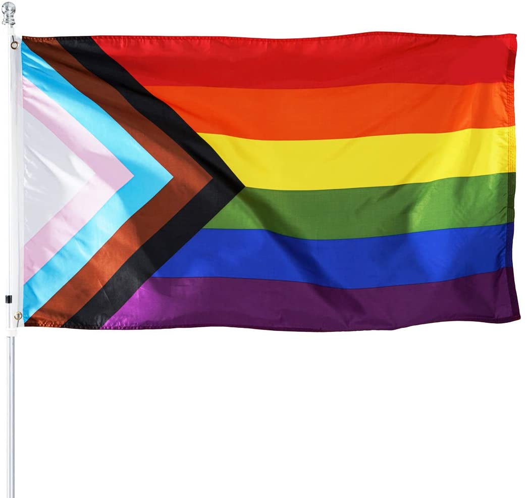 kokopelli in gay flag colors