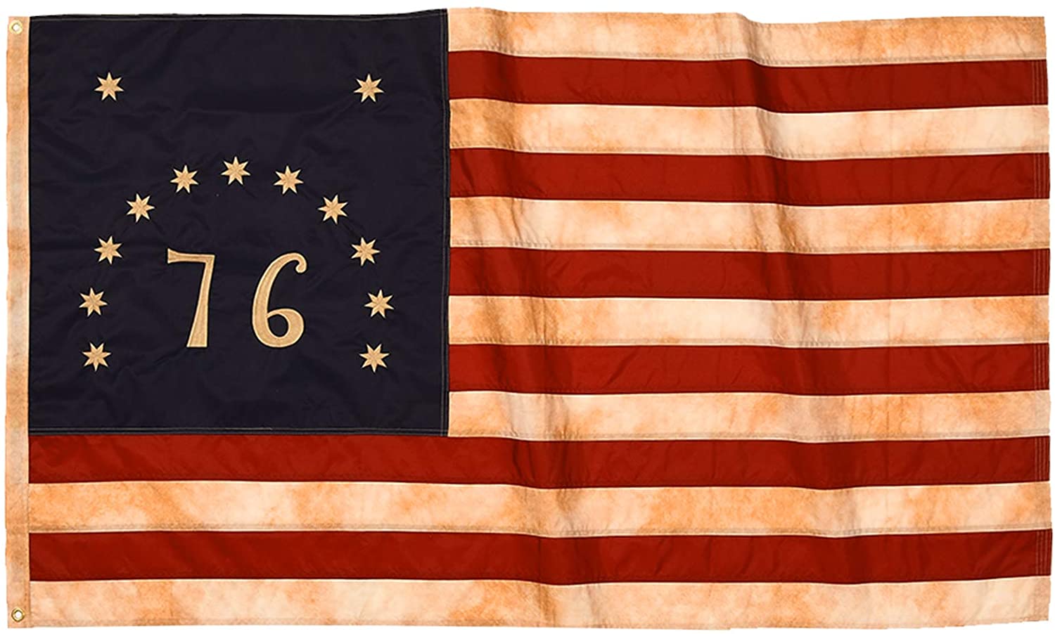 Homissor Tea Stained Bennington 1776 Flag 3x5 Embroidered 100 Durable Polyester Heavy Duty